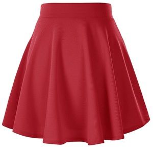 Red Flared Skirt